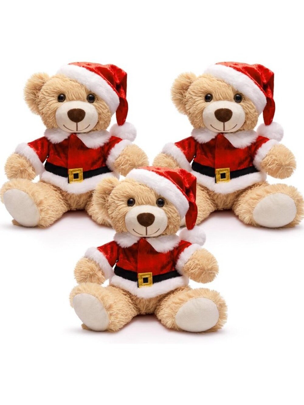 14" Christmas Teddy Bear Plush Toy with Removable Santa Coat & Hat - Holiday